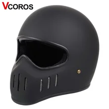 VCOROS Giapponese tt & co del fronte pieno moto rcycle casco fibe di vetro moto rbike casco Ghost Rider da corsa d’epoca locomotiva moto casco