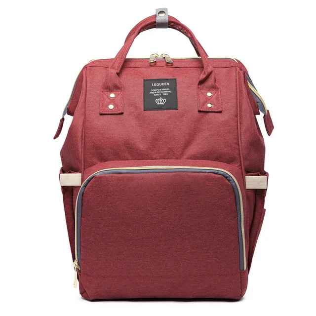 Мода Мумия материнства подгузник бренд большой Ёмкость маленьких сумка рюкзак дизайнер кормящих сумка для ухода за ребенком - Цвет: wine red