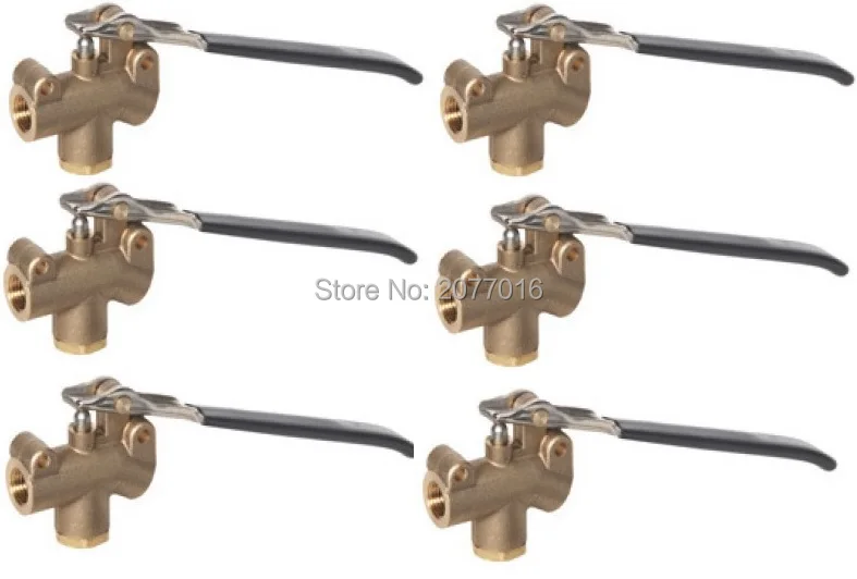 6PCS Brass Self Closing Control Wand Valve Carpet Cleaning Angle