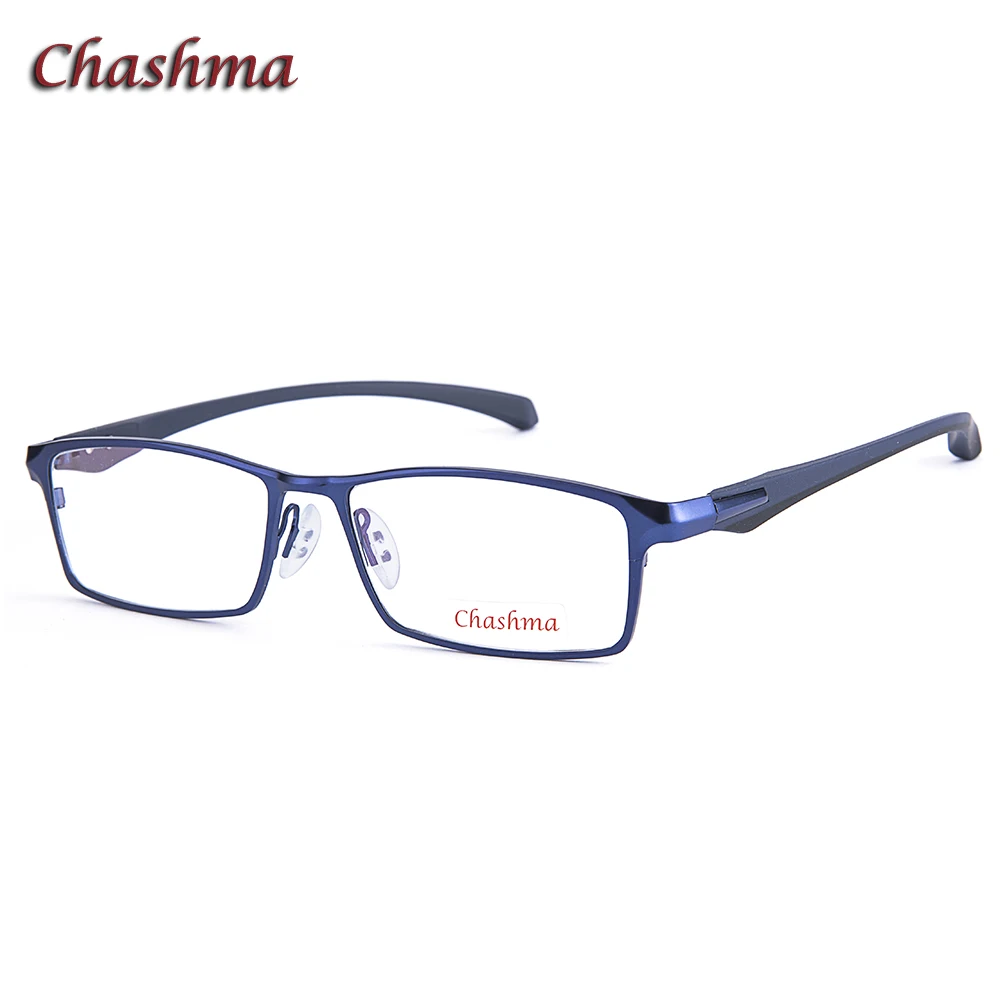 

Chashma Wide Frame Titanium Alloy Eyeglass Male Myopia Glasses Spectacle Full Rimmed Fashion Designer Blue Color Mens