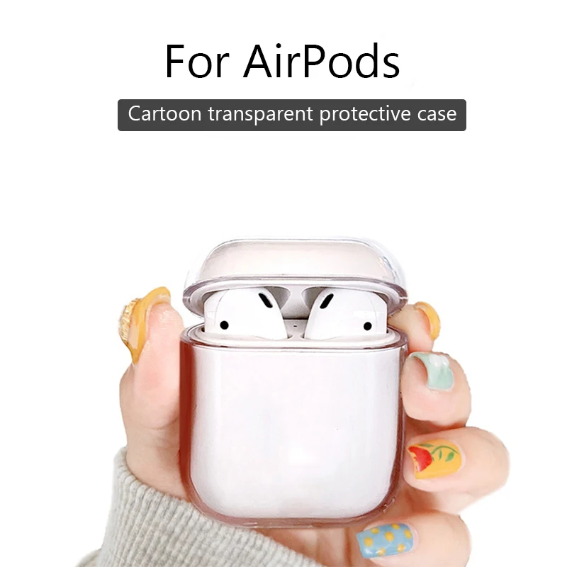 Для AirPods чехол прозрачный защитный чехол Bluetooth беспроводные кожухи головных телефонов для Airpods 2 прозрачный жесткий чехол для ПК с