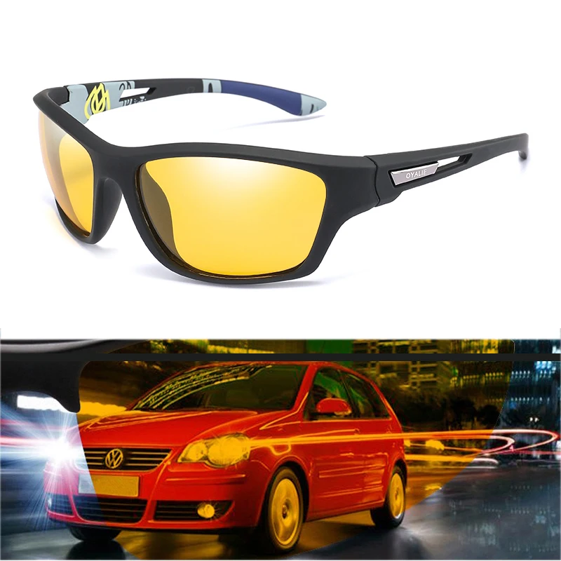 OYALIE Brand Square Sunglasses Women Polarized Night Vision Sunglasses Men Yellow Lens Night Driving Glasses UV400 Goggles Gafas