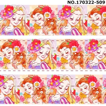 

free shipping 50 yards flowers beautiful Princess ribbon printed grosgrain cartoon ribbons 509