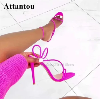 

Narrow Band Gladiator Thin High Heel Sandals Women Stiletto Heeled Open Toes Neon Candy Color Nightclub Sandalias Runway Shoes