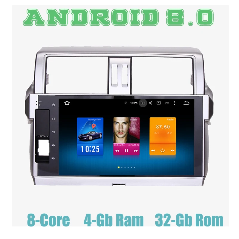 

Octa core px5 Android 8.0 car GPS radio player for Toyota Prado 150 2014 2015 2016 with 4G RAM wifi 4g usb auto Multimedia