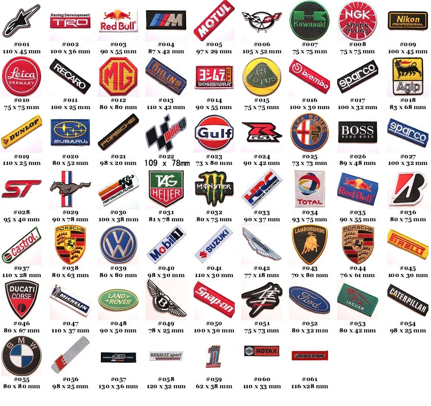 Buy This item for 4 pcs Any regular size Iron Sew on F1 WRC DAKAR RALLY