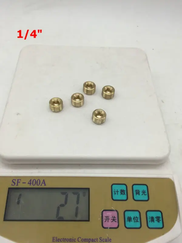 

10 Pcs Hex Head Socket 1/4" PT Male Thread Dia Pipe Plug Fitting Gold Tone