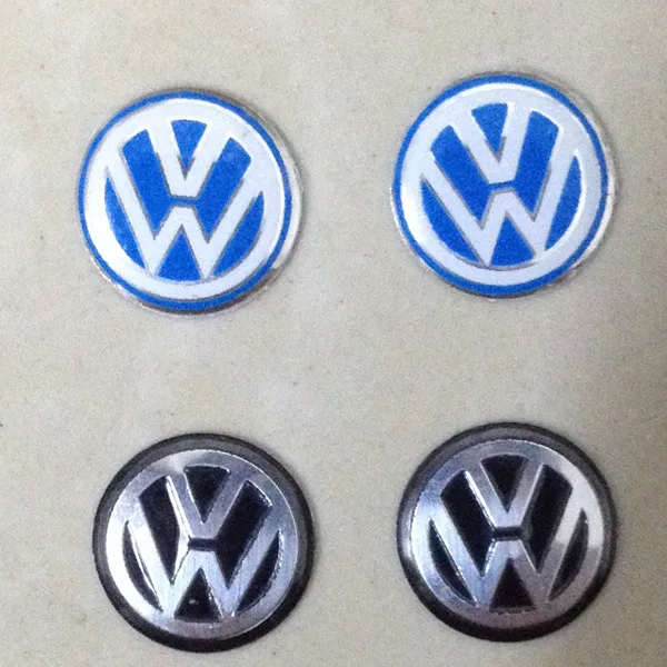 Free Shipping 100pcs 14mm VW Key Fob Remote Badge Logo Emblem Sticker
