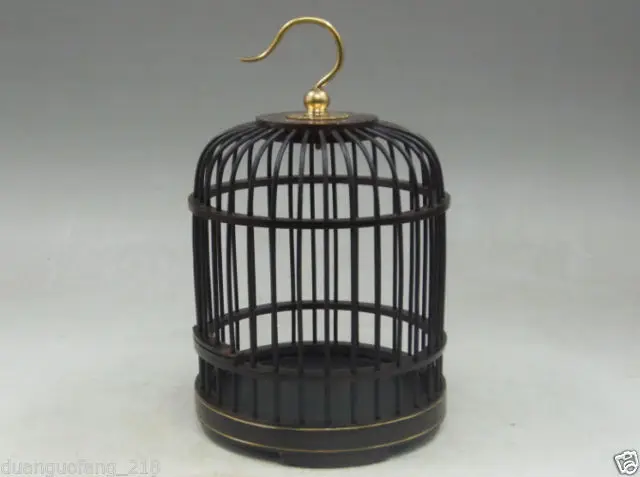

Exquisite Collectibles Chinese 100% hardmade ebony mini Cricket Cage