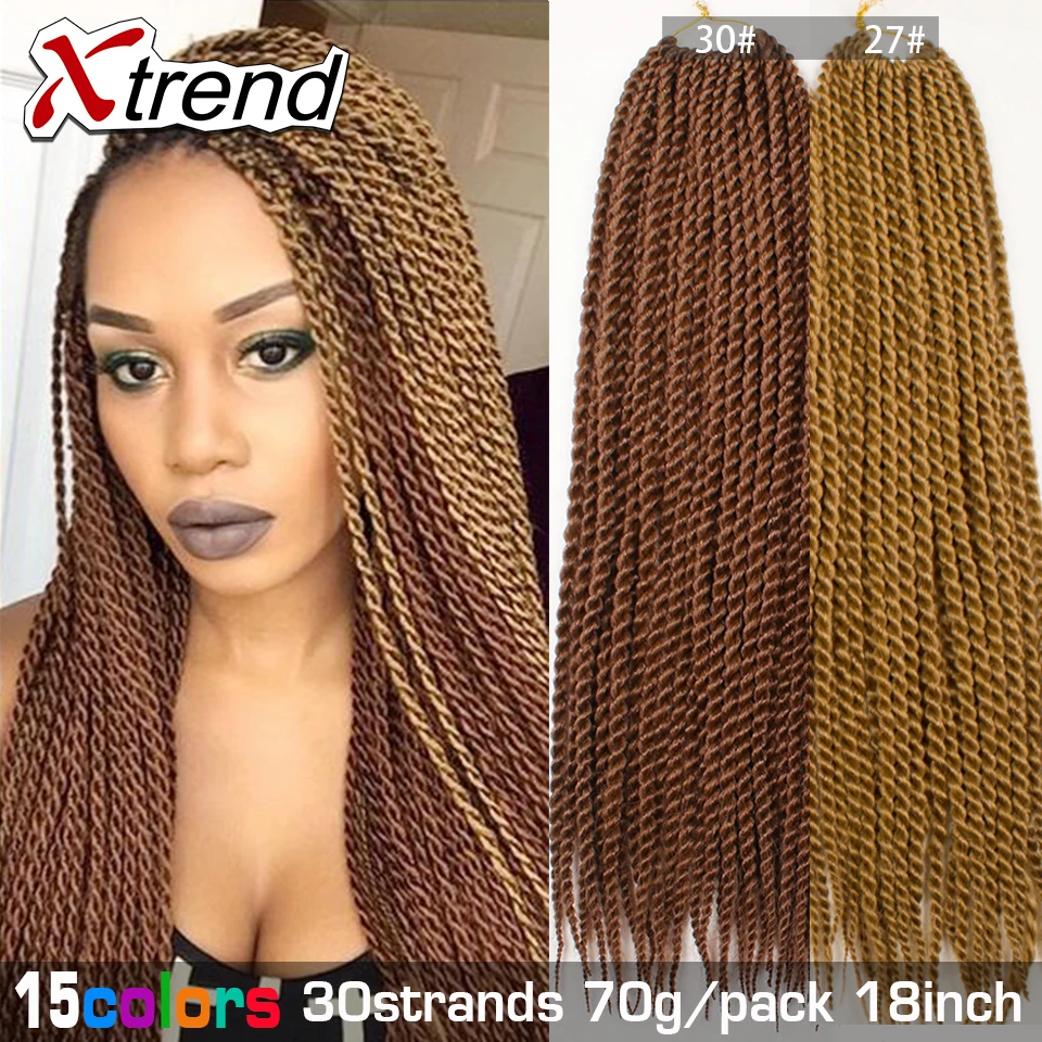 Senegalese Twist Hair Synthetic Ombre Kanekalon Jumbo Braiding Hair Extension 18'' 30roots
