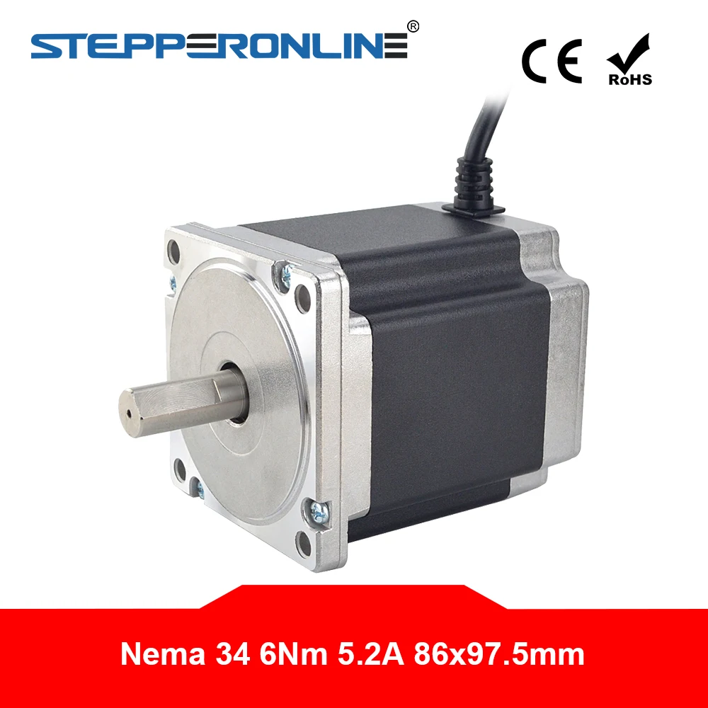 Nema 34 Stepper Motor 6.0Nm 86x86x97.5mm Nema34 Step Motor 14mm Shaft 4 Wires for CNC Mill Laser Lathe Router