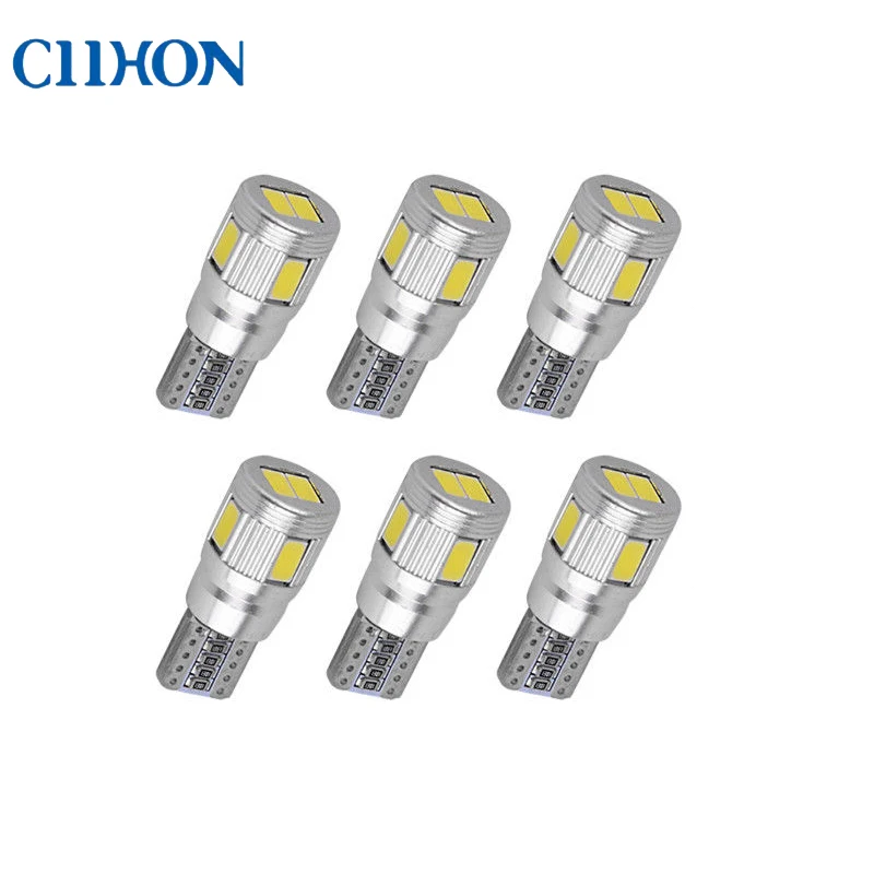 

6 PCS Auto LED Canbus T10 6 SMD 5630 W5W 192 194 White 12V Car wedge parking dome light width lamp marker light lamp bulb