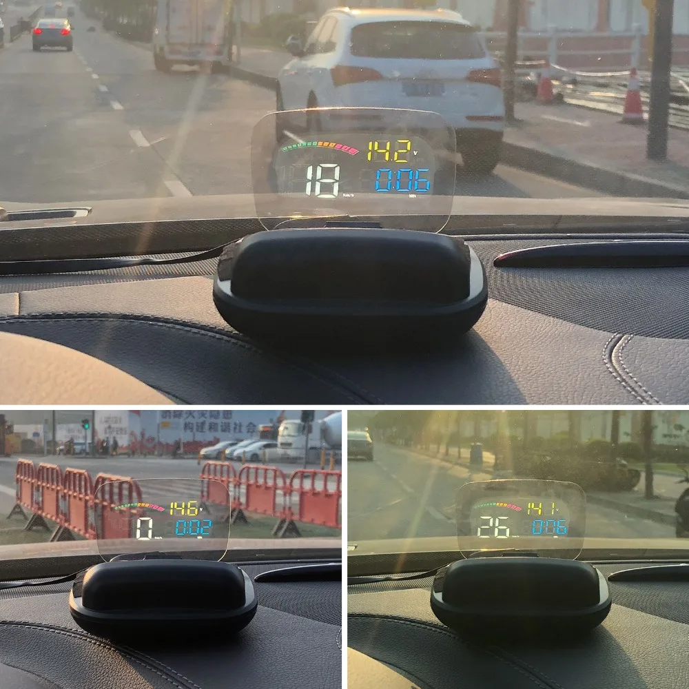 Автомобильный Hud Дисплей 2 в 1 gps OBD2 скоростной проектор Цифровой gps скоростной метр автомобильный HUD Дисплей бортовой компьютер охранная сигнализация Hud HD