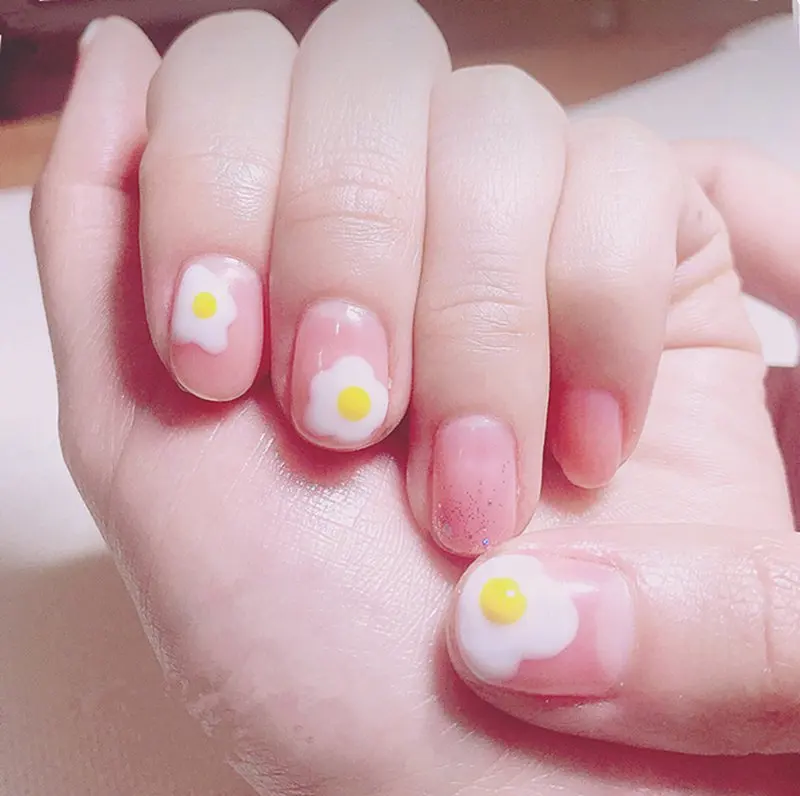 Наклейки для дизайна ногтей жареные яйца желток Gudetama наклейки красоты