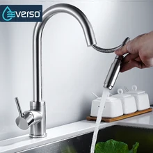 Everso смеситель для кухни потушить латунь Раковина Смеситель кухонный коснитесь разбрызгивателем бортике 360 Поворотный torneira де Cozinha