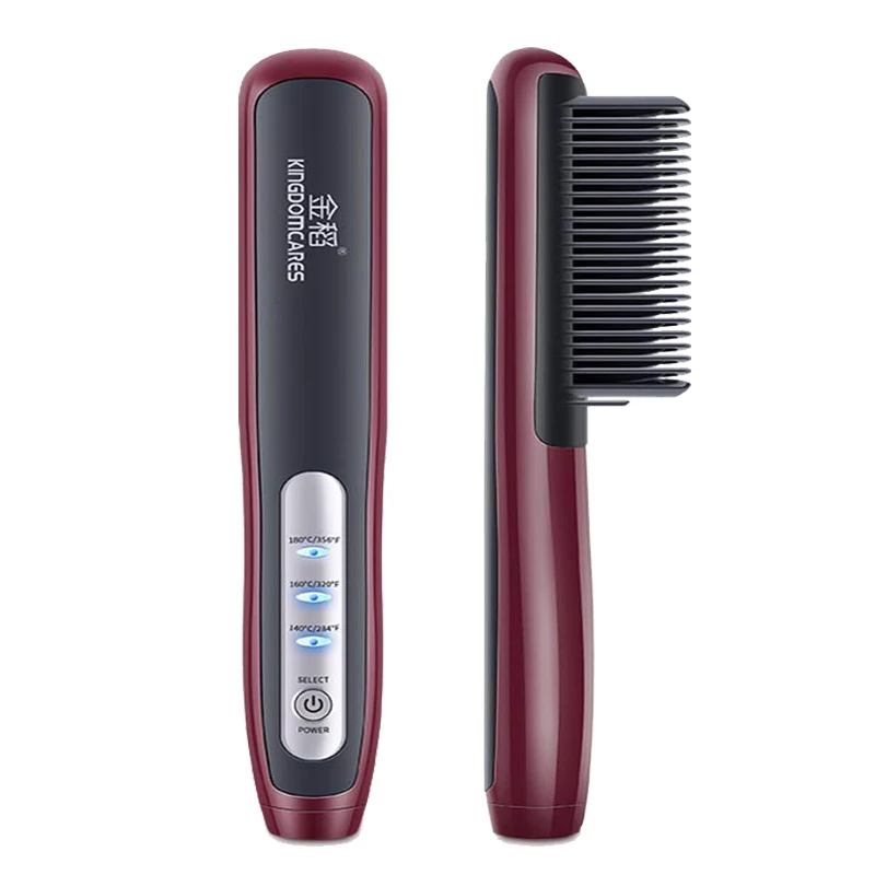 Portable Electric Hair Straightening Brush KD388B Curling Straightening Irons Ceramic Hair Straightener Comb Anti Scald Tools