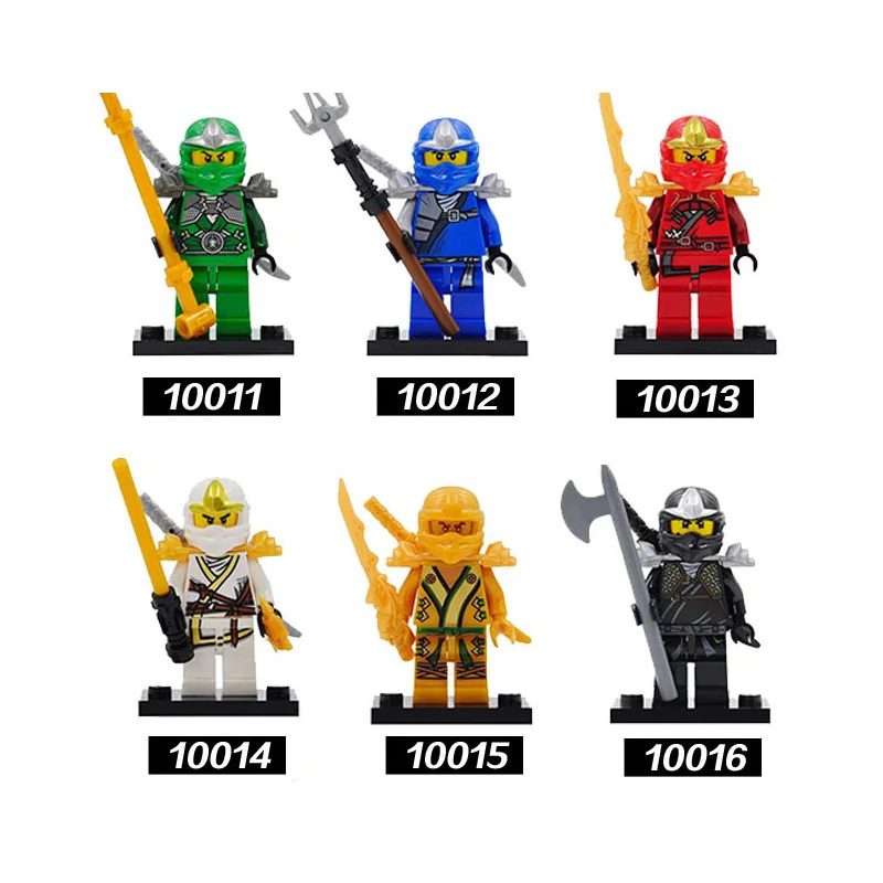 LegoINGlys Ninjago مجموعات البسيطة الذهب النينجا شفرة الوقت Ninjago عمل الشكل كتل ألعاب أطفال (مع عدد تتبع)