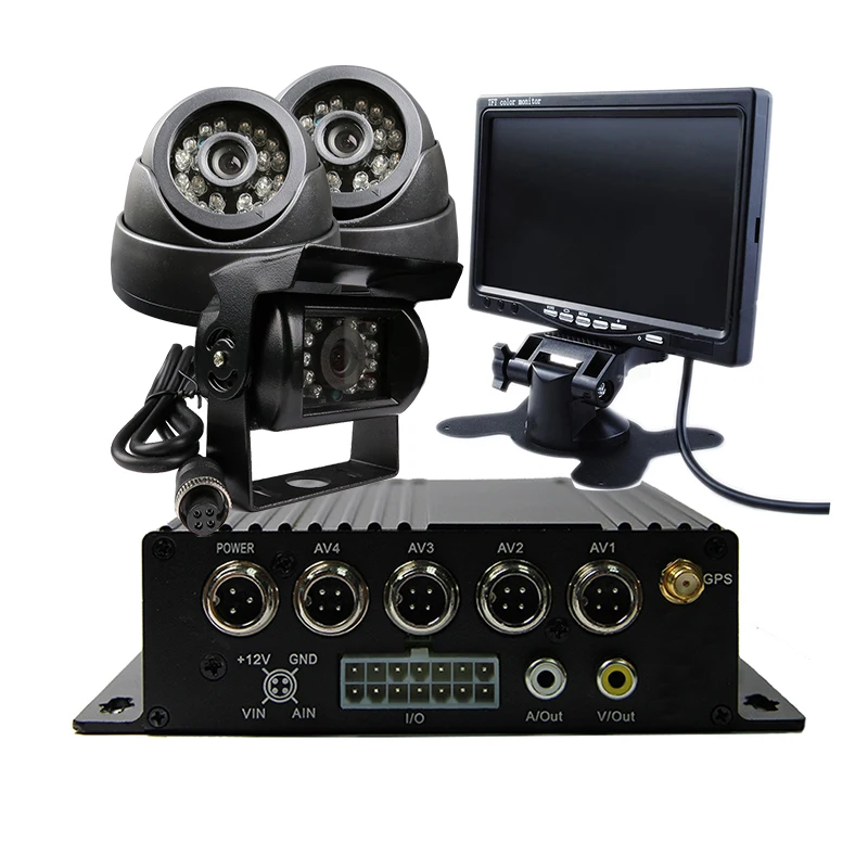 4CH SD H.264 I/O GPS Track Auto Voertuig DVR Video Recorder Kit SONY