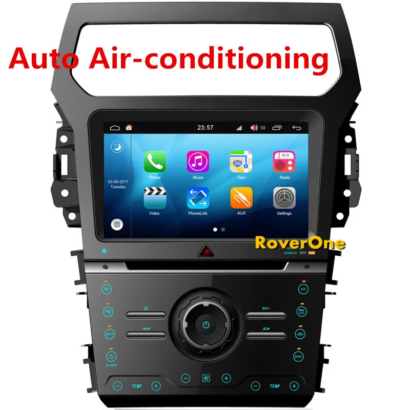 RoverOne S200 Android 8,0 автомобильный мультимедийный плеер для Ford Explorer 2012+ Авторадио DVD Радио Стерео gps навигация Bluetooth - Цвет: Черный