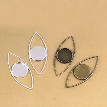 

Retro Wired Marquise Wrapped 12mm Round Smooth Bezel Stone Cabochons Connectors Links Findings DIY Pendant Making Multi-color