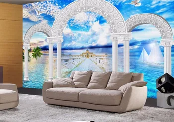 

3D Wallpaper European style Mural Customize Roman column Photo Bathroom Livingroom Luxury Background Wall Wallpaper