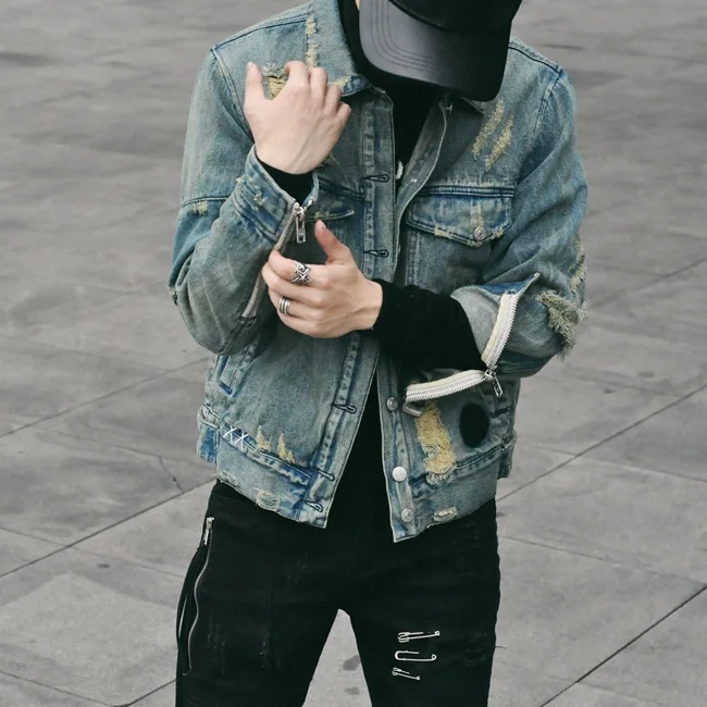 الانحناء خط شوارع الجينز سترات الرجال 2017 الشتاء خربش طويلة كم هول جينز معطف رجل الشارع الهيب هوب الجينز قاطرة جاكيتات الانحناء خط شوارع الجينز سترات الرجال 2017 الشتاء خربش طويلة كم هول جينز معطف رجل الشارع الهيب هوب الجينز قاطرة جاكيتات