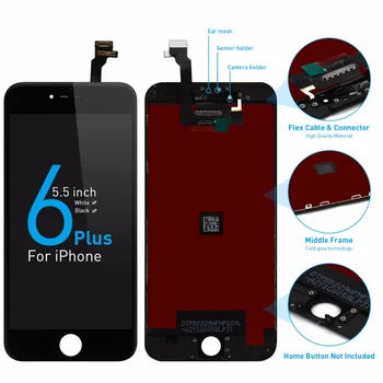 

Grade AAA Parts For Apple iPhone 6 PLUS 5.5" LCD Display + Touch Screen Digitizer Assembly A1522 A1524 A1593 Black White