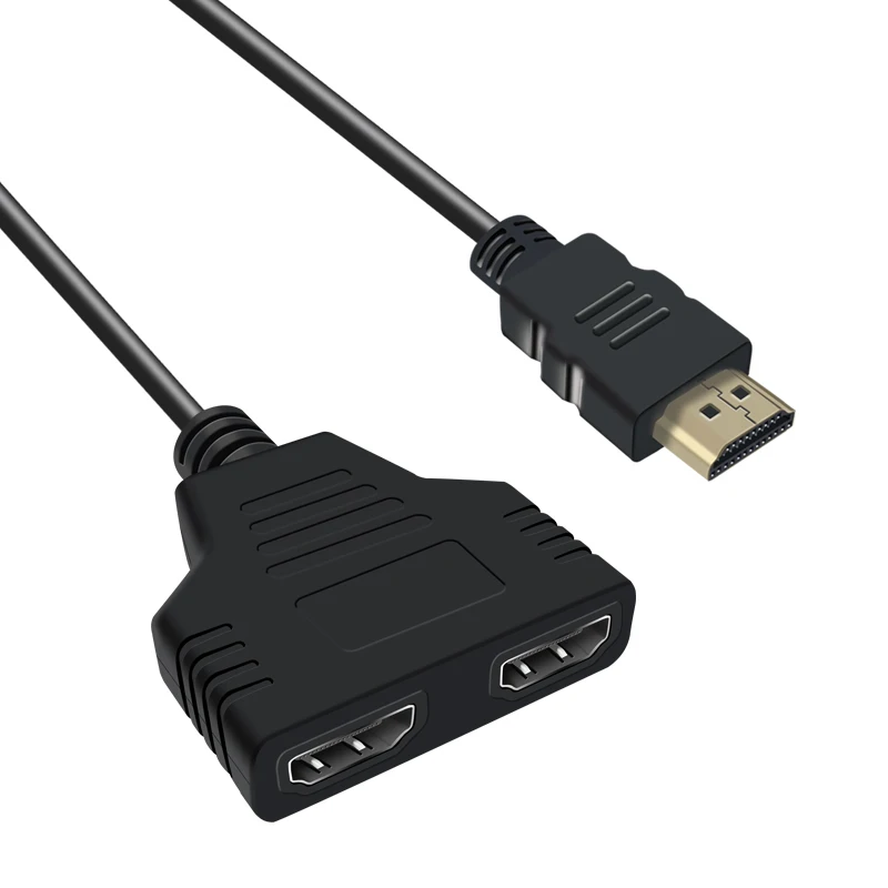 Кабель-разветвитель HDMI 1 Male To Dual HDMI 2 Female Y Splitter адаптер в HDMI HD светодиодный ЖК-телевизор 30 см 1 в 2 Splitter адаптер конвертер - Цвет: Black