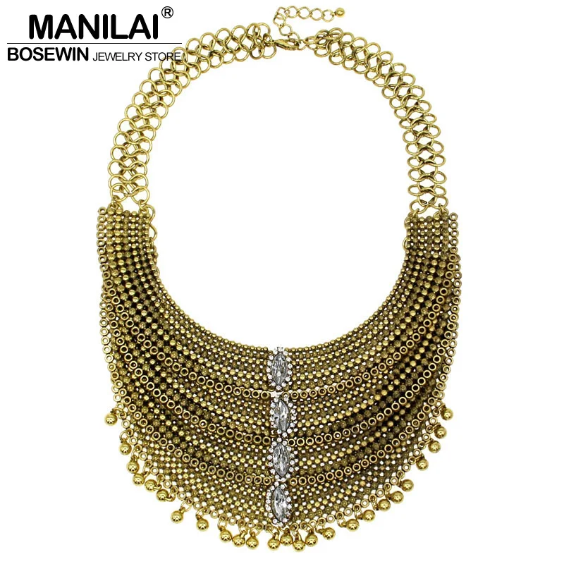 2 DCY Hand Made Exaggerated Alloy Crystal Body Chain Gold