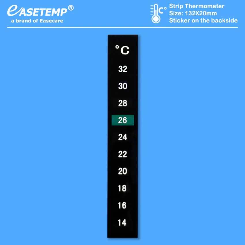 

Thermometer Strip with Sticker on the backside, 14-32 degree in Celsius scale, 1000pcs/lot, Free Shipping by DHL