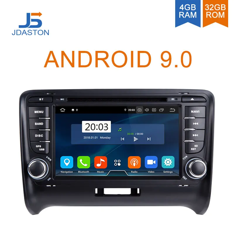 

JDASTON Android 9.0 Car Multimedia Player For Audi TT GPS Navigation Stereo 2 Din Car Radio WIFI DVD CD 4G+32G Octa Cores RDS