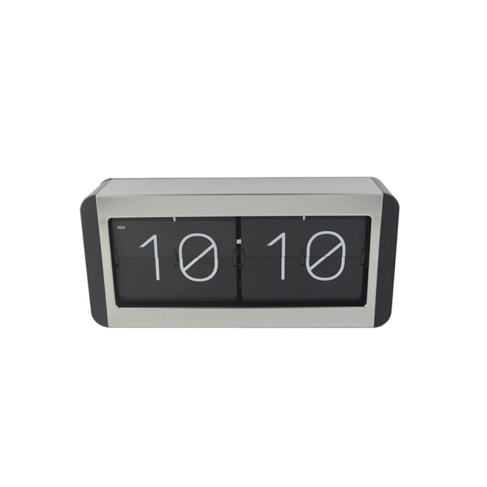 1 Pieces 14 Inch 5 Color Large Size Stainless Steel Auto Flip Table Clock For Office and Home Desk Decoration Clock