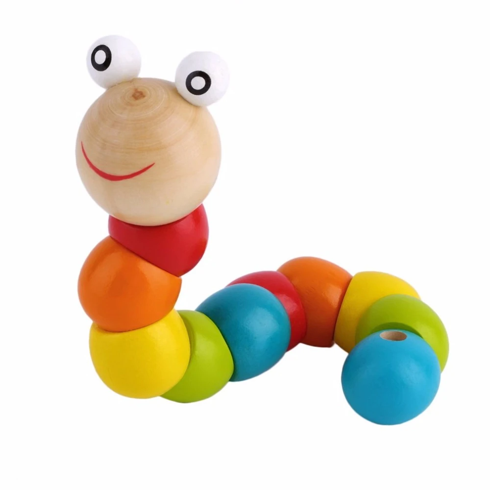 wooden worm toy