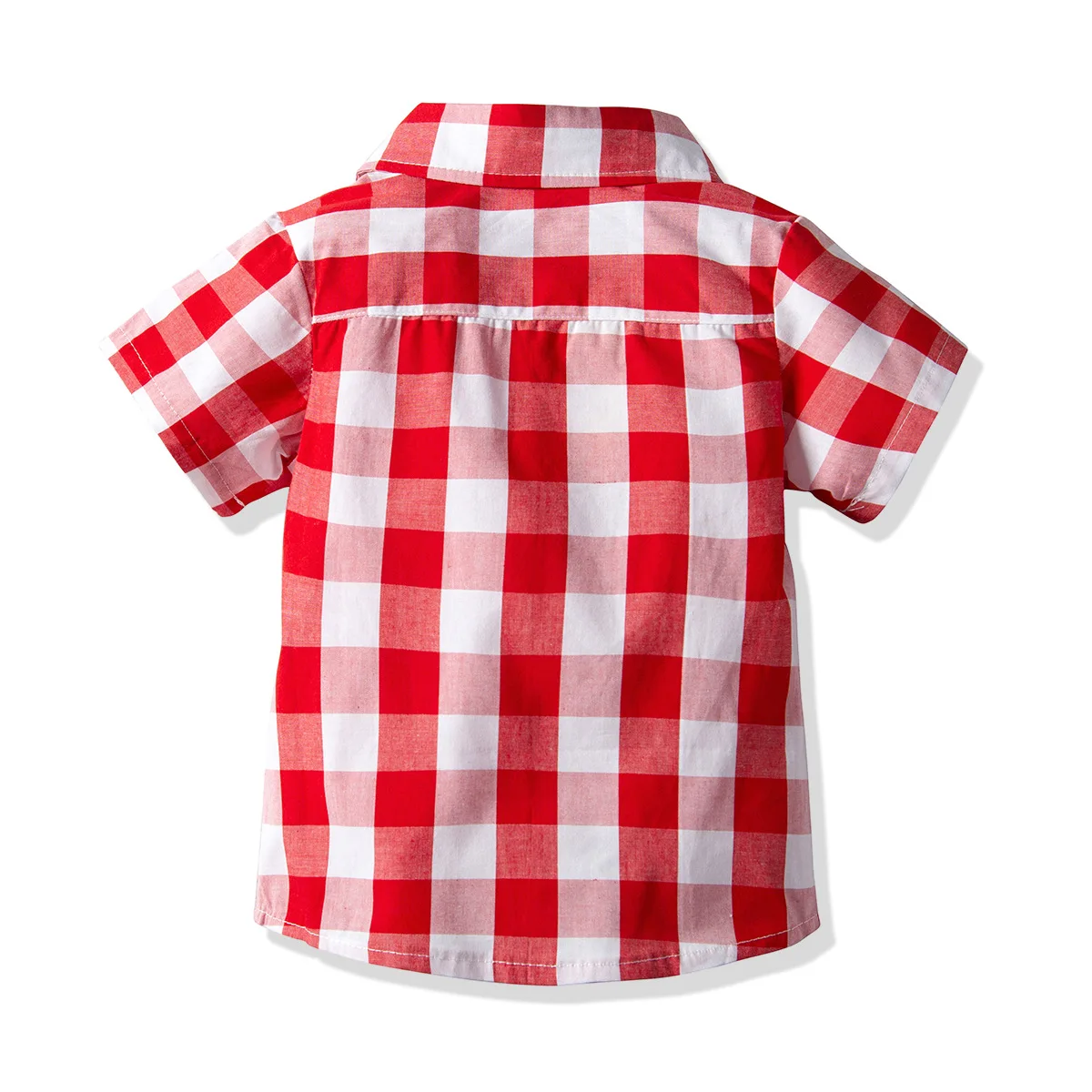 Летняя модная клетчатая рубашка для мальчиков 2, 3, 4, 5, 6, 7 лет, красно-белая клетчатая рубашка для мальчиков, рубашка с короткими рукавами для мальчиков, повседневная одежда