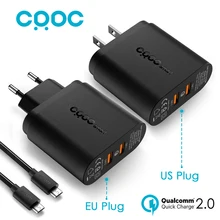 CRDC USB Wall Charger with Dual Quick Charge 2.0 QC 2.0 36W Turbo Fast Charger for Samsung Galaxy S7S6 Edge LG &More, Aukey Made