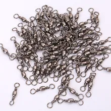 100 шт. латунный Вертлюг Рыболовная Снасть разъем+ Блокировка прочный рыболовные аксессуары поставки Размер#8#12