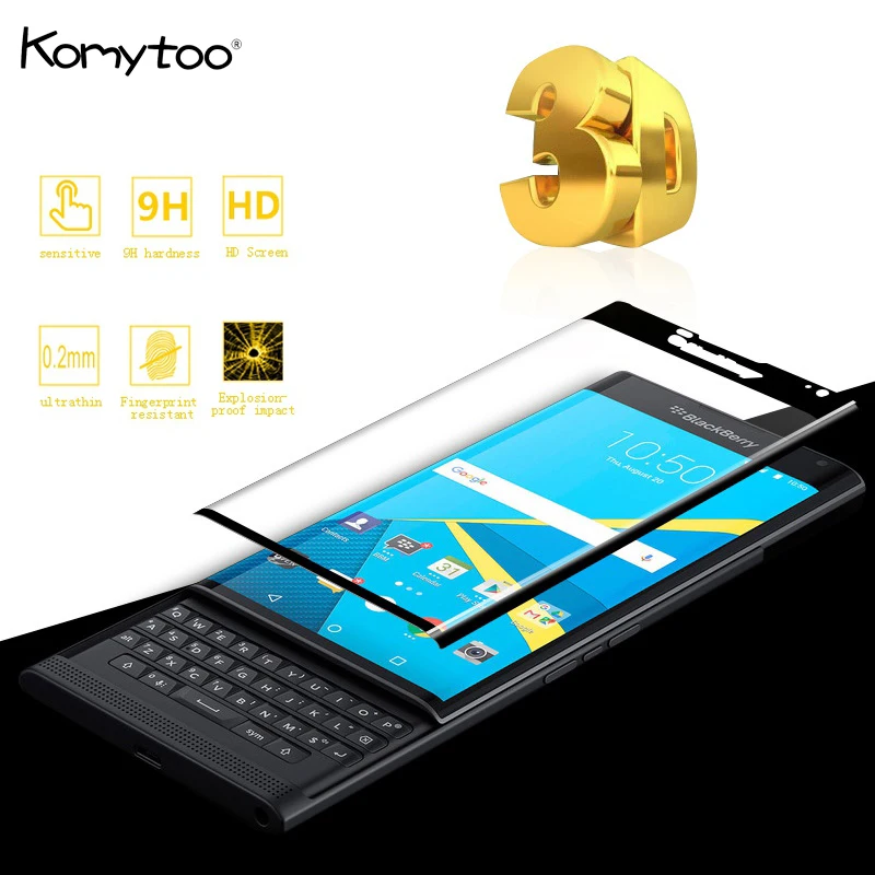 

3D Full Curved Edge Tempered glass screen for Blackberry keyone Screen Protection Full Cover Case Protector for Blackberry Priv