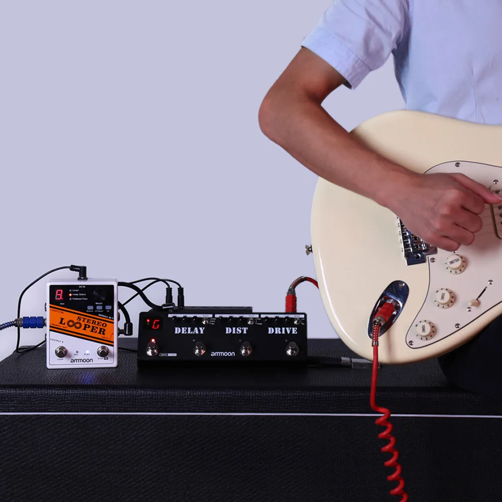 Гитарная педаль ammoon STEREO LOOPER 10 независимых петель минут записи безграничное