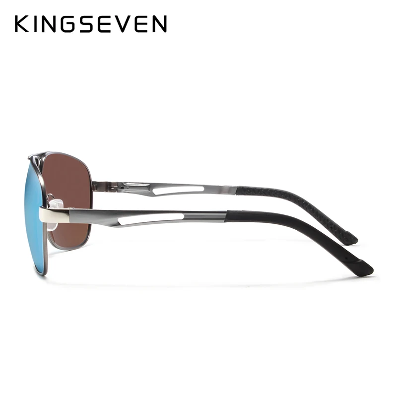 KINGSEVEN, мужские солнцезащитные очки, поляризационные, квадратные линзы, фирменный дизайн, для вождения, солнцезащитные очки, алюминиевая Классическая оправа, Oculos De Sol 7821