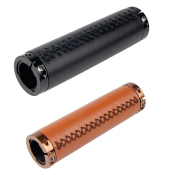 

1 Pair PU Leather Bicycle Handlebar Grip Soft Comfortable Grips Lock-on Mountain Bike Handlebar BHD2