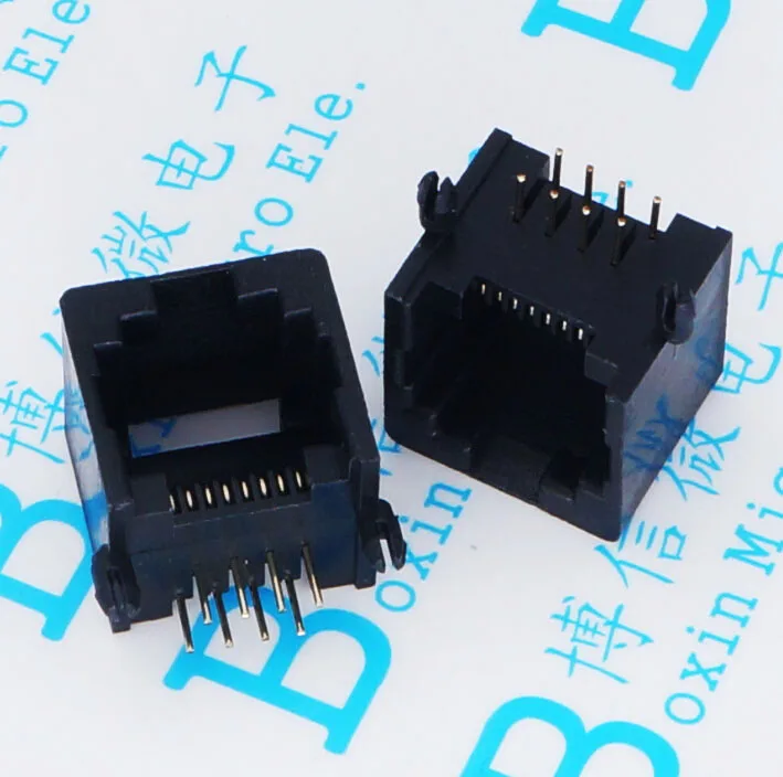 

50PCS/Lot RJ11 socket RJ45 telephone socket 8pin crystal female 8P8C socket