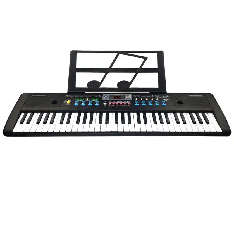 61 клавишная цифровая электронная клавиатура и микрофон электрическая светодиодная музыка - Цвет: EU Plug