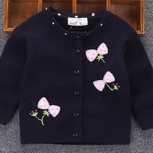 Модный повседневный тонкий свитер для детей 0-2 лет; Хлопковый вязаный кардиган; сезон весна-осень; свитер для маленьких девочек; пальто