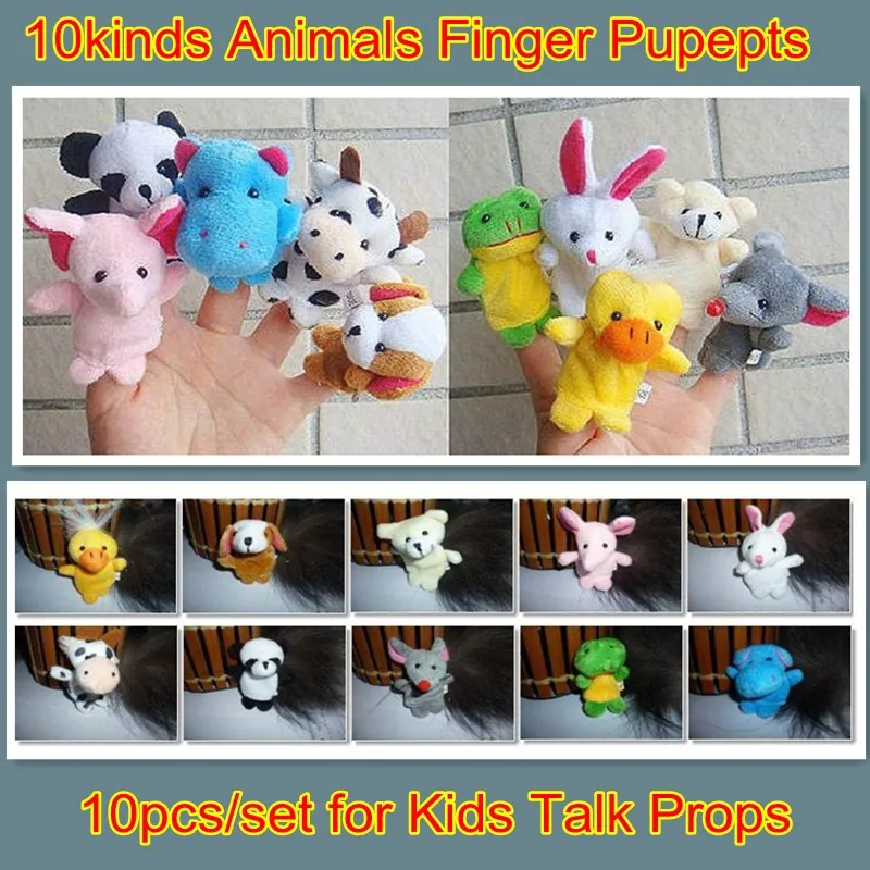 3 G1 Plush 10kinds of animals finger puppets