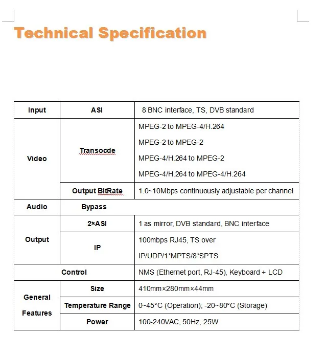 8in1 Аси MPEG-2/H.264 транскодер(8* ASI, аси+ IP(1*МБ/8* сптс) IP кодер Радио и ТВ Вещательное оборудование sc-1401