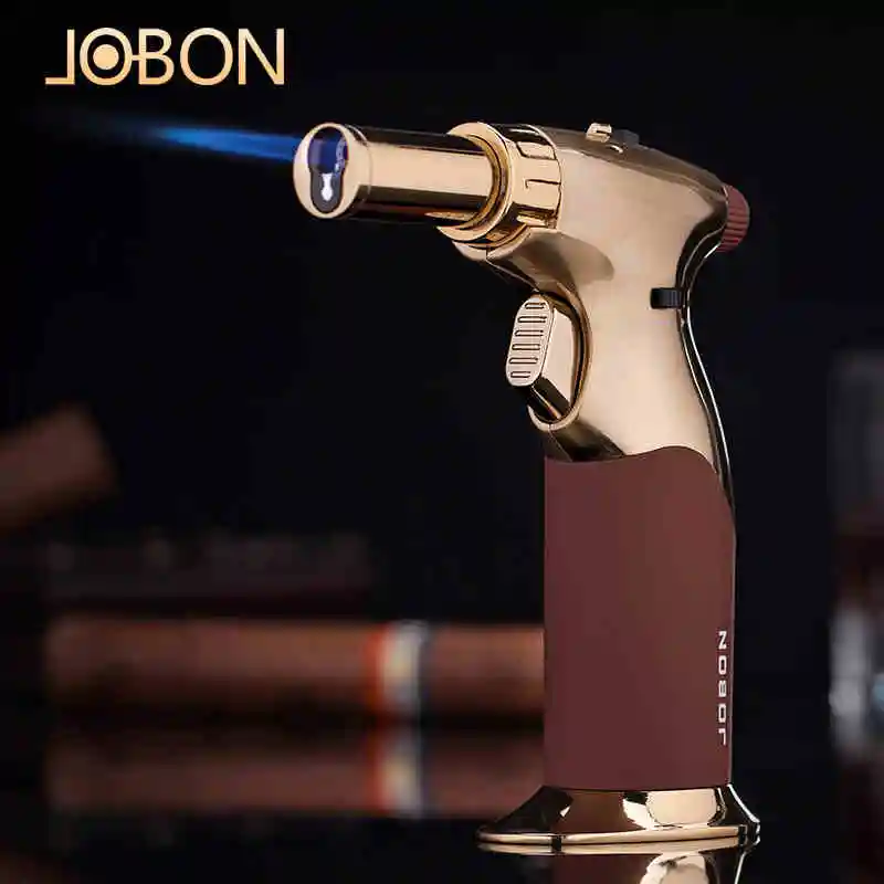 JOBON Steel Adjustable Flame Butane Refillable Cigar Jet Torch Lighter