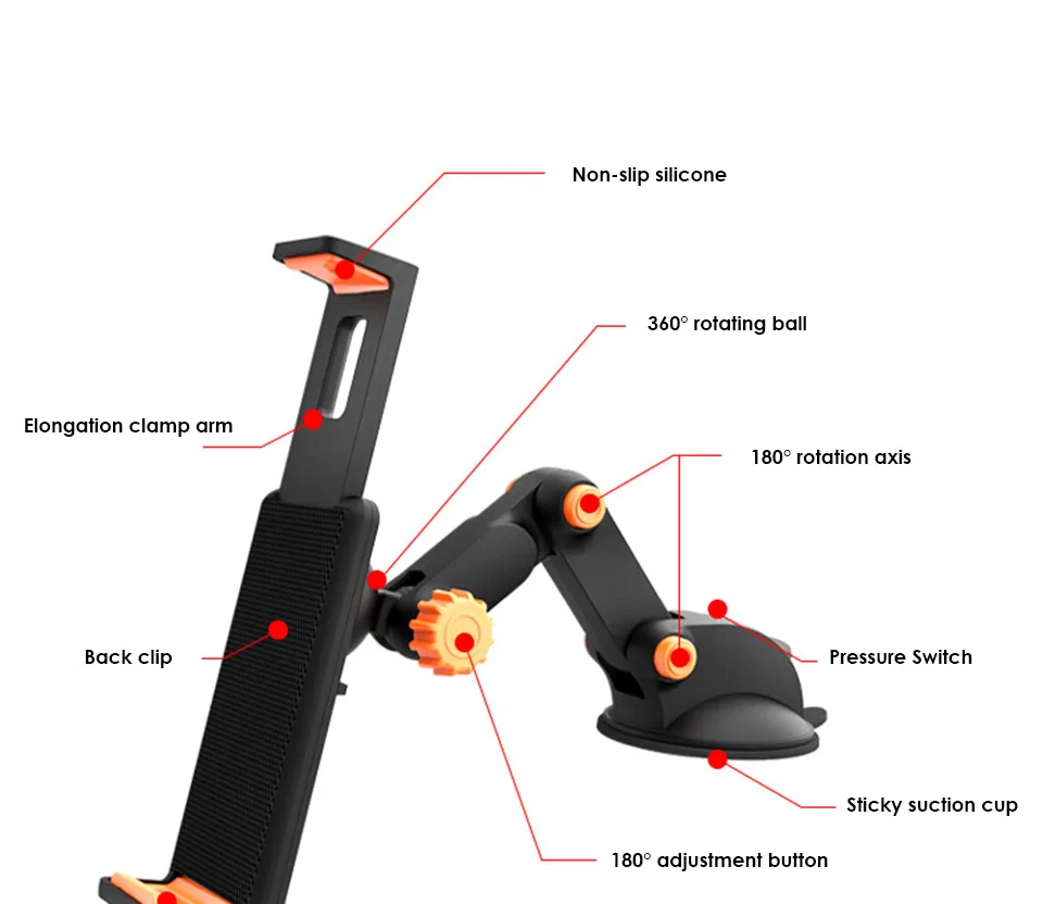 Arvin планшет телефон Подставка для ipad Air Mini 1 2 3 4-11 дюймов сильный всасывающий планшет Автомобильный держатель Подставка для ipad iPhone X 8 7 планшетный ПК