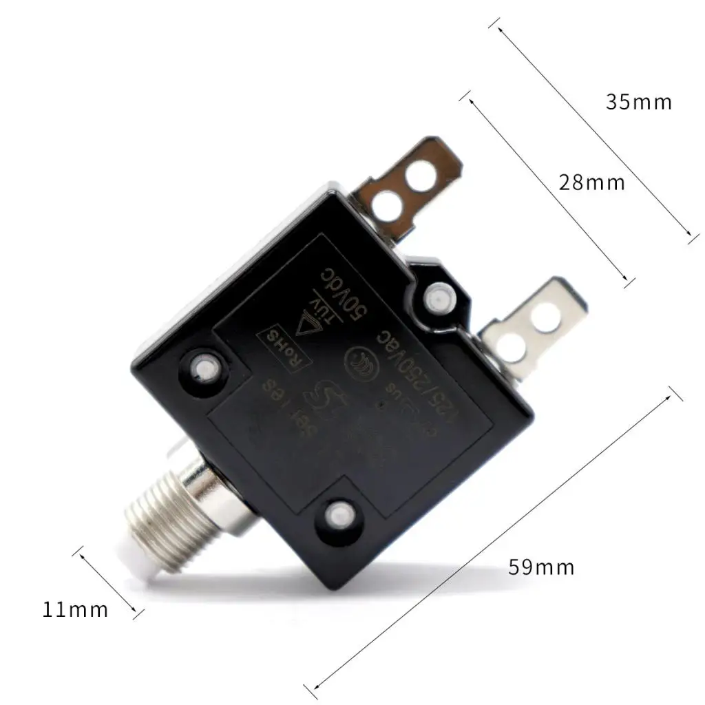 1 Set  30A Circuit Breaker Overload Protector & Waterproof Cap Switch Fuse Resettable AC 125/250V Manual Reset Button