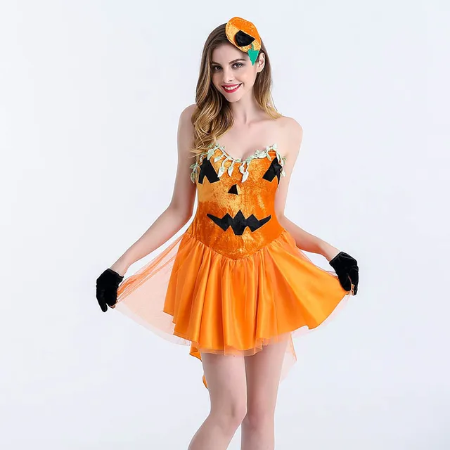 Role Playing Game Carnival Party Fancy Costume Adult Pumpkin Halloween