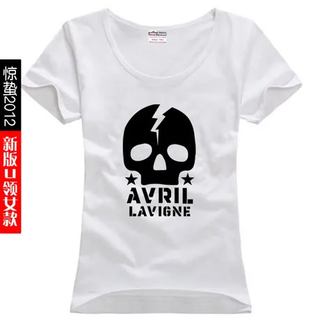 Новинка 2015 бесплатная доставка женские спортивные футболки с принтом Avril Lavigne и